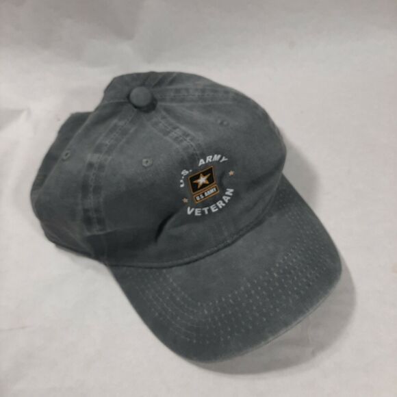 US Army Veteran Unisex Dad Hat Baseball Cap Adjustable Gary Denim Hat - Picture 3 of 3